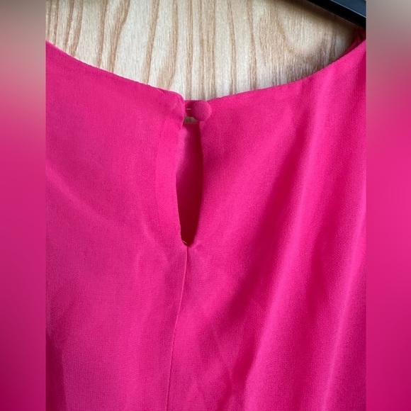 - Pink Fuchisa dress primark new size 14 ruffle sleeve detail summer occasion - Picture 5 of 9